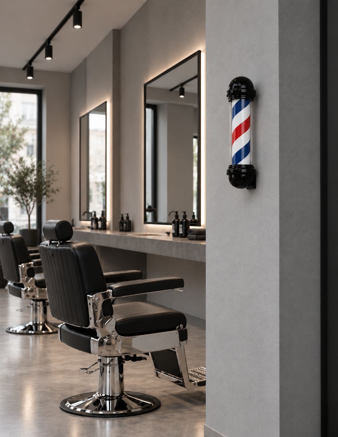 Personalizovateľný otočný barber pole – profesionálna tabuľa pre barber shopy