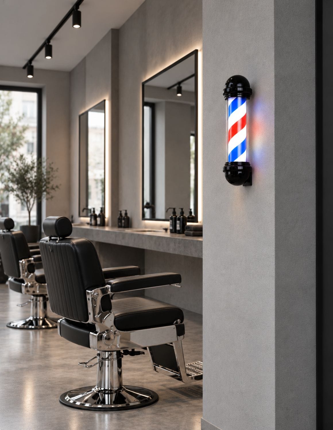 Personalizovateľný otočný barber pole – profesionálna tabuľa pre barber shopy