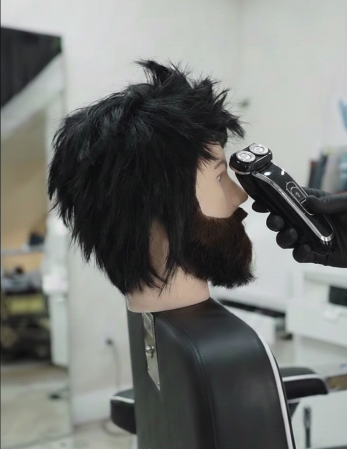 MULTI USE Barber Herren Friseur Übungskopf Kopf Bart Haare die nachwachsen Mannequin mehrmals verwendbar