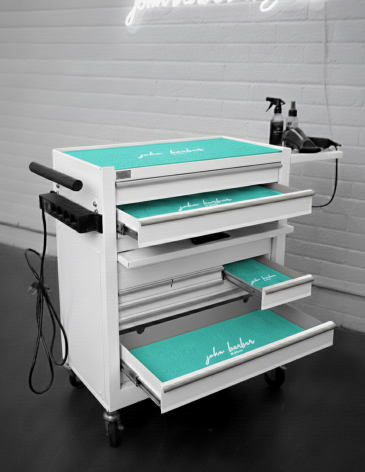 BARBER TROLLEY PRO – Mobiele trolley in verschillende kleuren – UV-desinfectie – Barbiertrolley