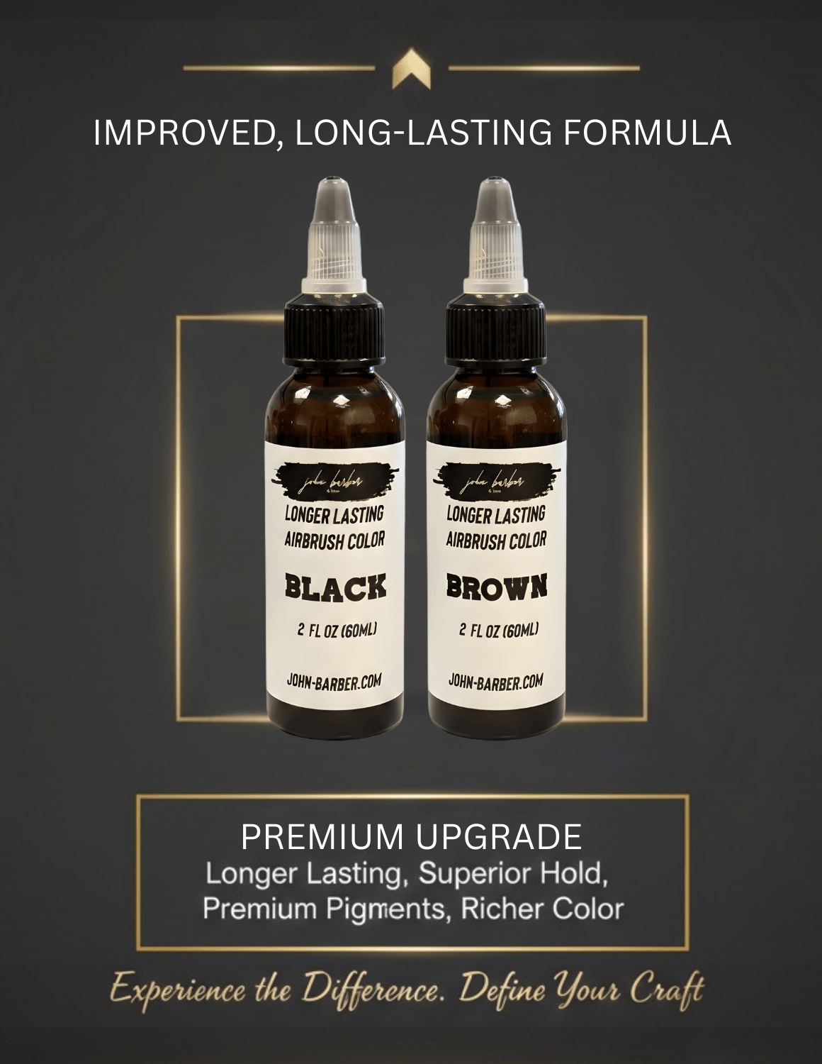 Airbrush Line-Up Farb-Enhancement Spray Braun & Schwarz 60 ml – lang anhaltendes Farbspray für präzise Haarlinien, Bartkonturen und professionelles Barber-Finishing.