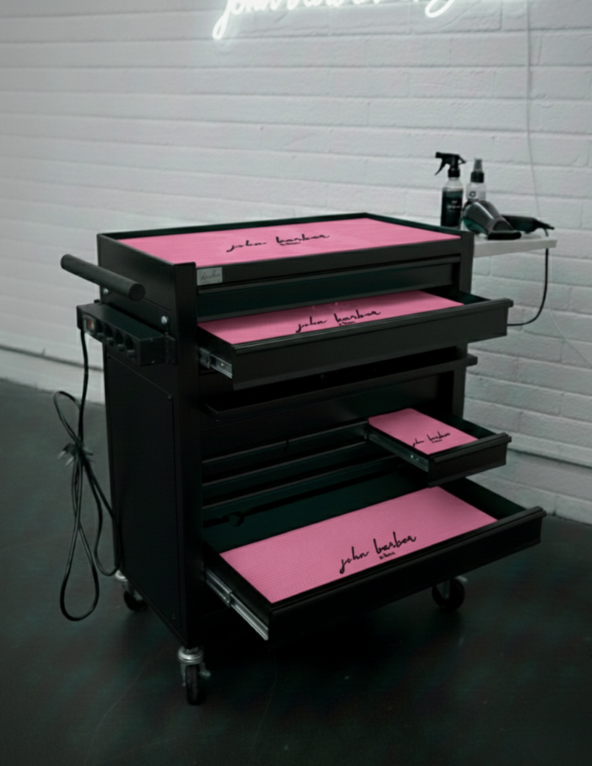 BARBER TROLLEY PRO – Mobiele trolley in verschillende kleuren – UV-desinfectie – Barbiertrolley