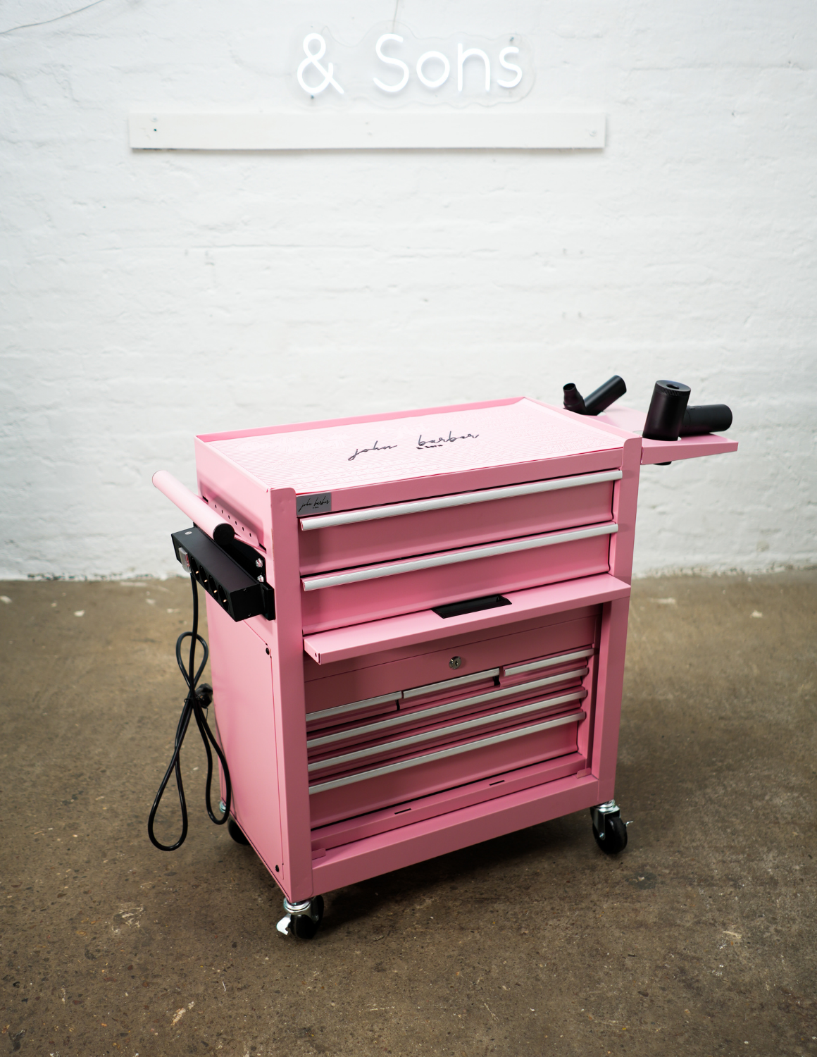 BARBER TROLLEY PRO – Mobiele trolley in verschillende kleuren – UV-desinfectie – Barbiertrolley