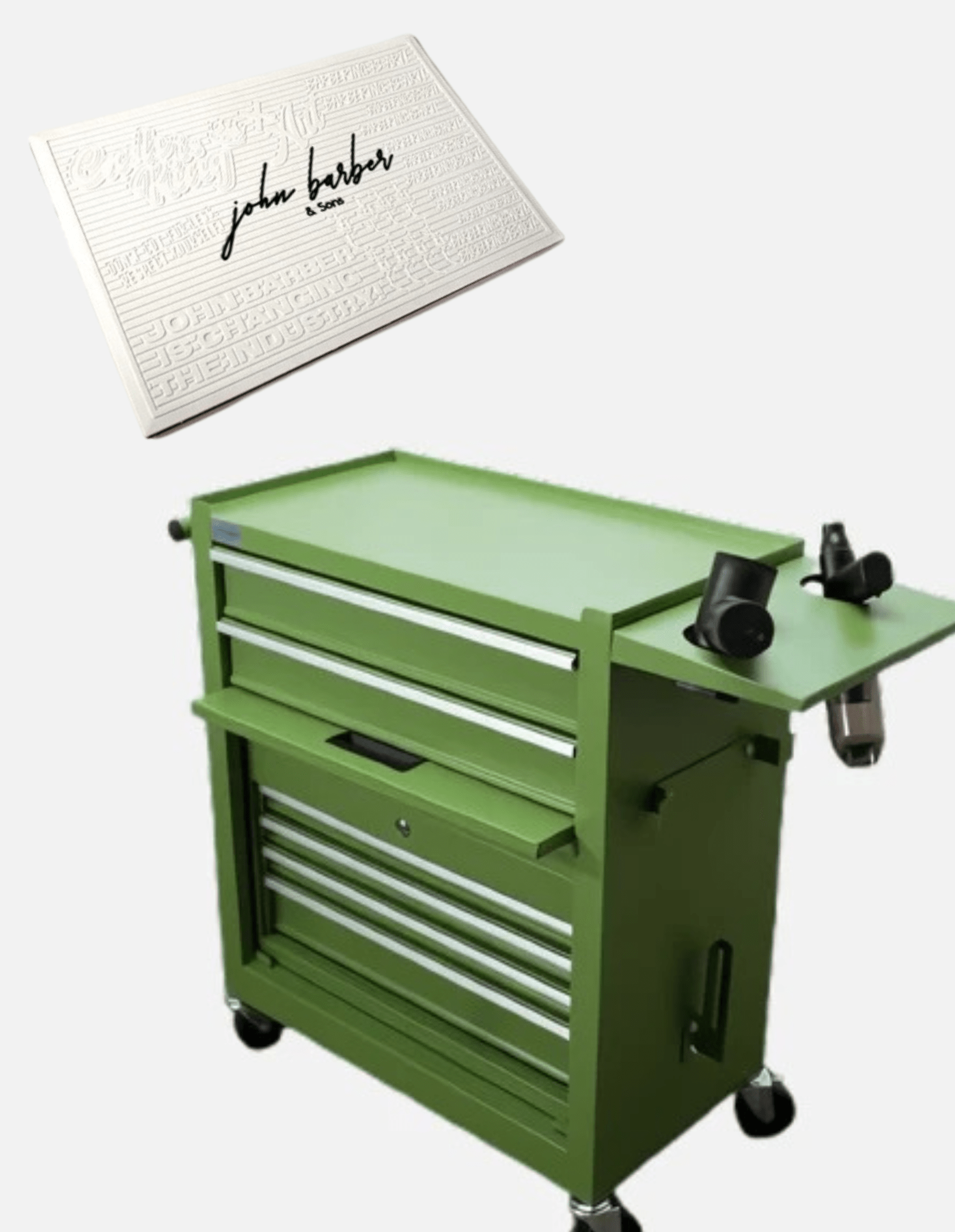 مجموعة المحطة: عربة الحلاقة + حصيرة المحطة