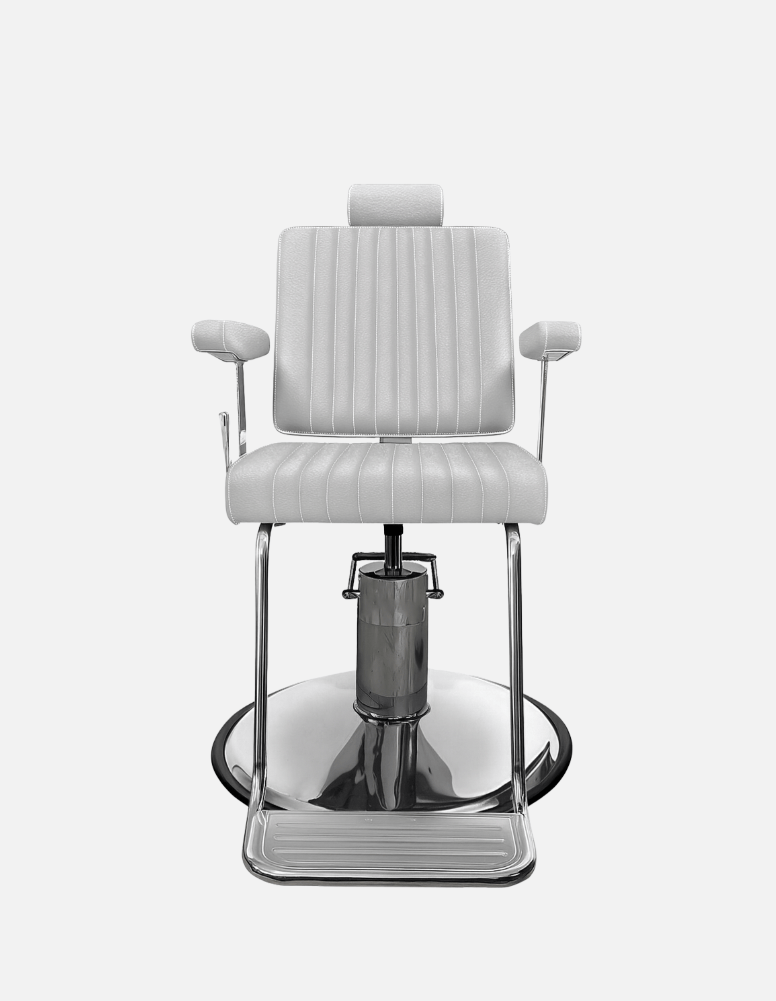 Friseurstuhl Wire Silber mit Kopfstütze