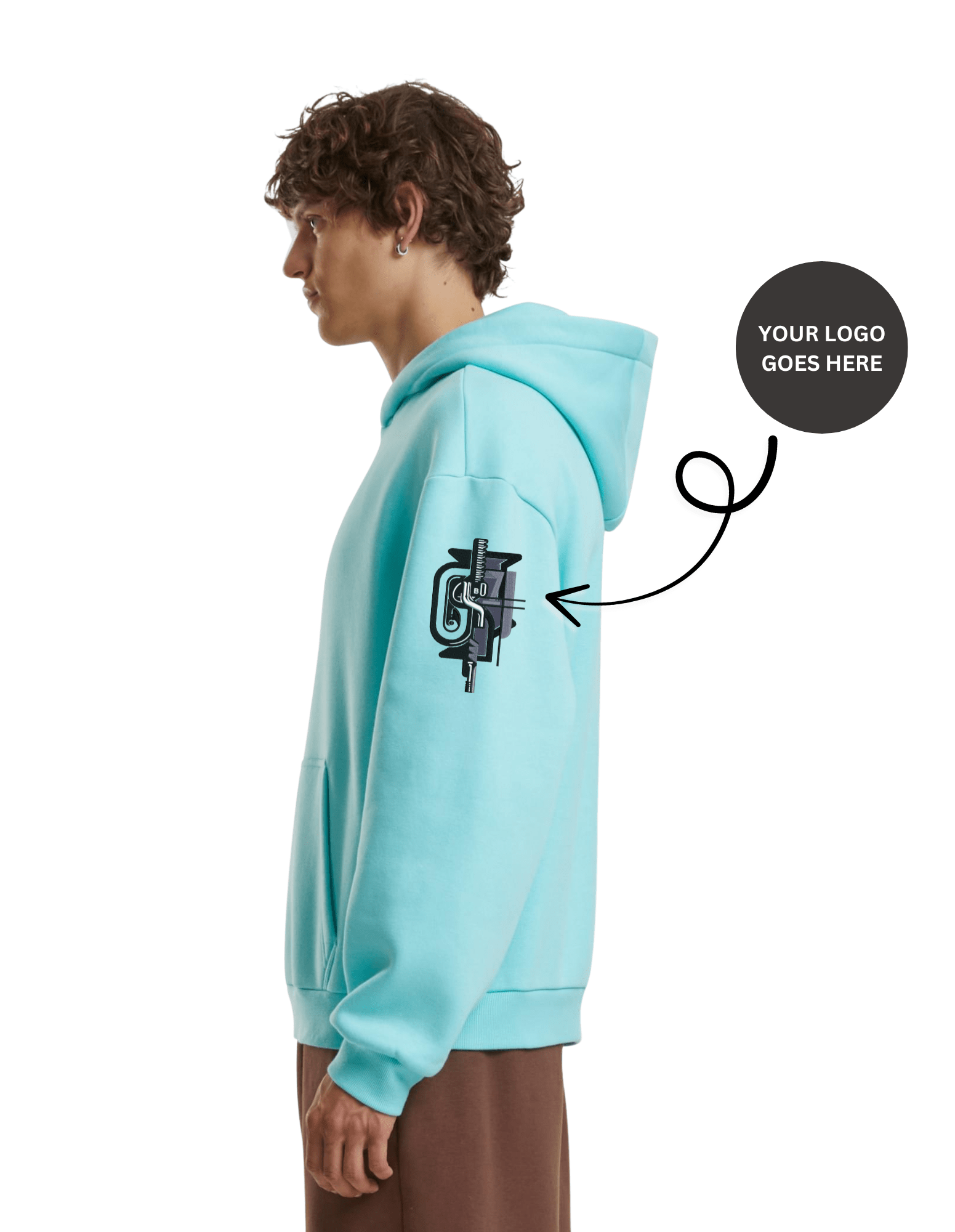 Oversized Fluffy Kapuzenpullover zip jacke mit Ihrem Logo