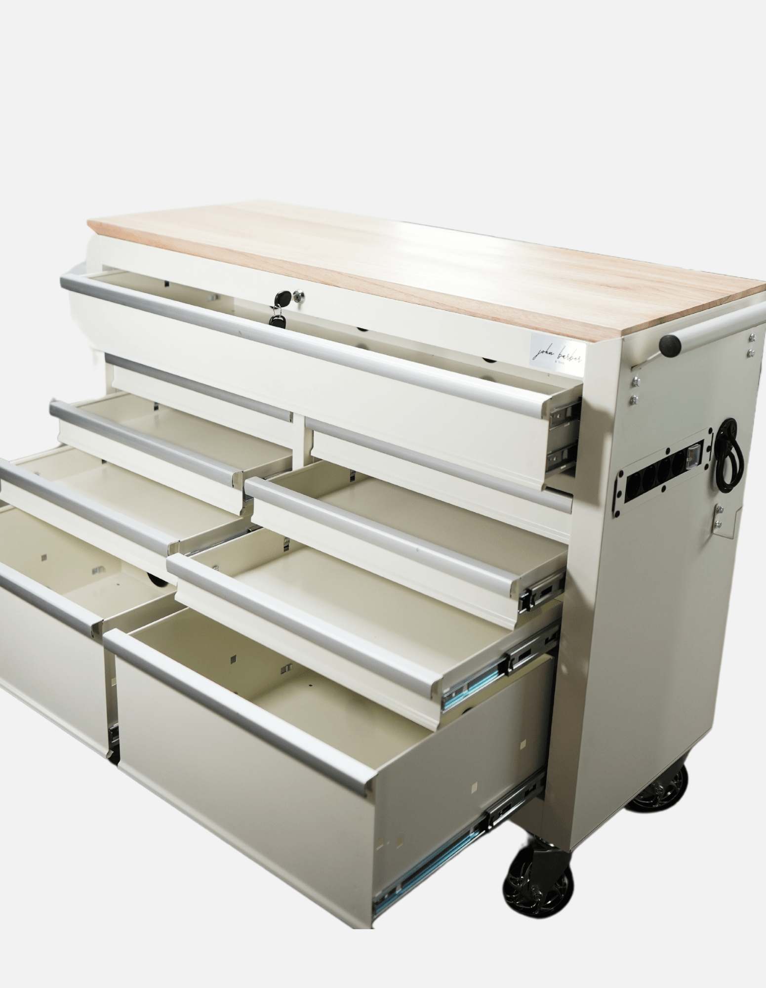 BARBER ROLLWAGEN PRO XL - UV STERILIZÁLÁS - FA MUNKALAP - BEÉPÍTETT KONNEKTOR