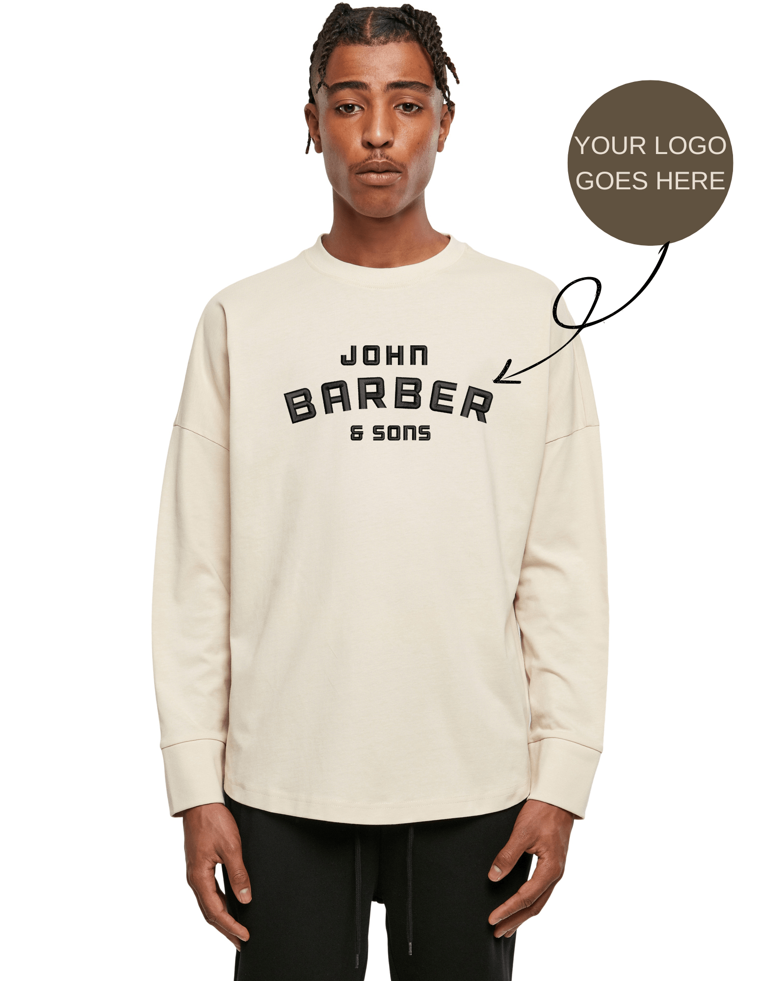 Los shop topje met lange mouwen met uw logo