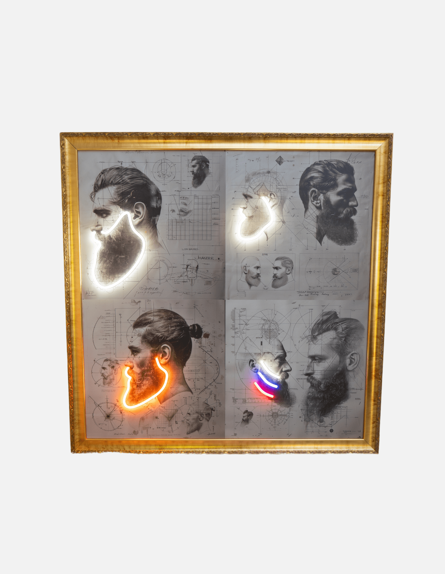 "The Beard Fundamentals" Neonkonstmålning 1/10 100x100cm