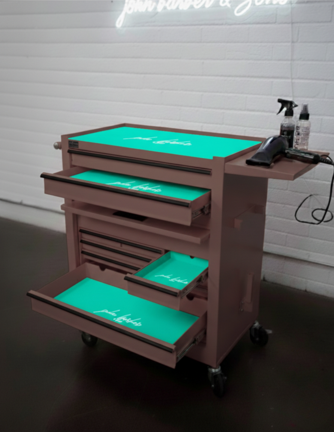 BARBER TROLLEY PRO – Mobiele trolley in verschillende kleuren – UV-desinfectie – Barbiertrolley