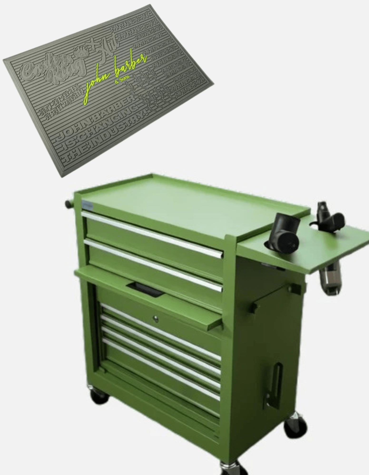 مجموعة المحطة: عربة الحلاقة + حصيرة المحطة