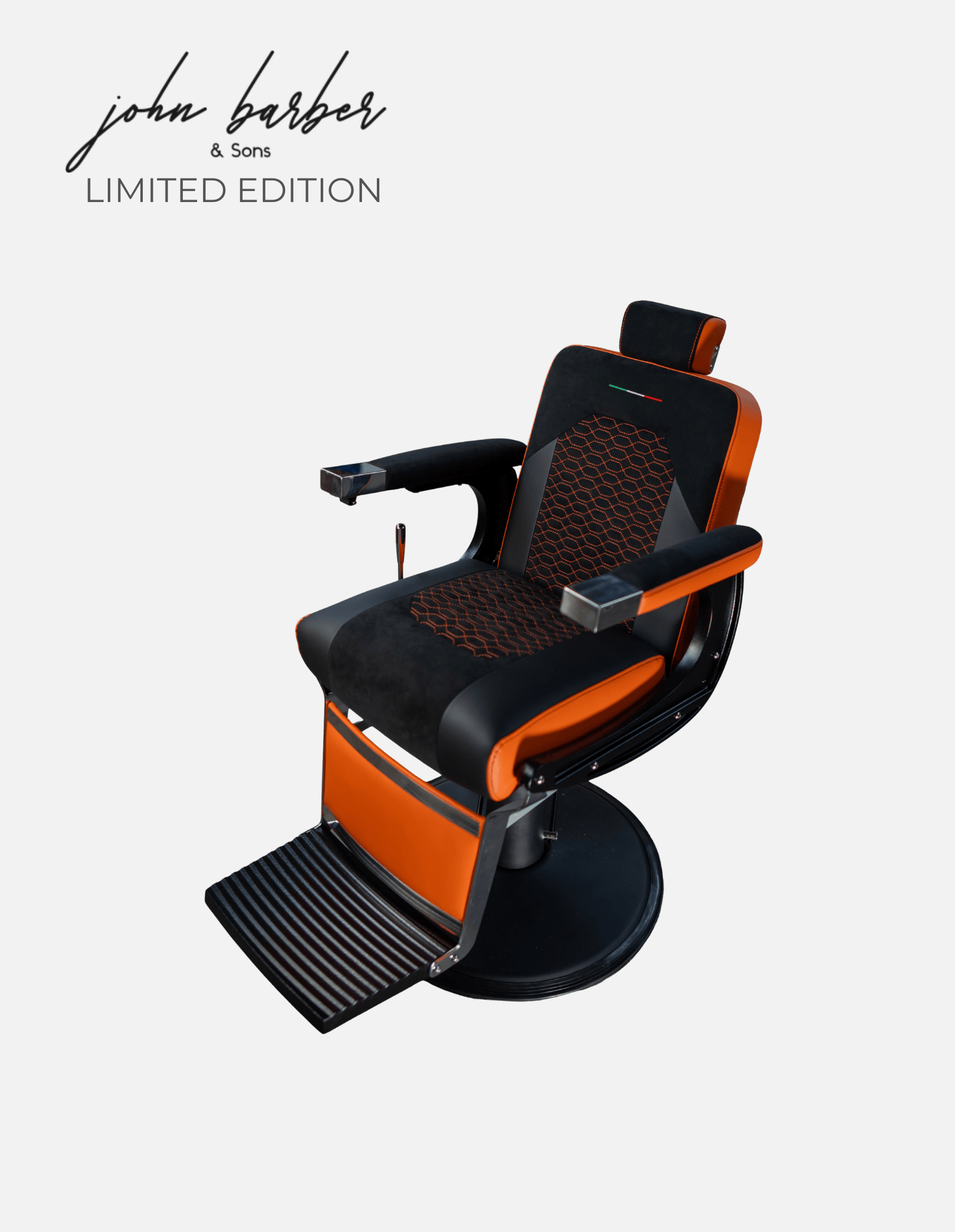 Orange Lambo Limited Edition Barberstuhl – Friseurstuhl für Barbershop.