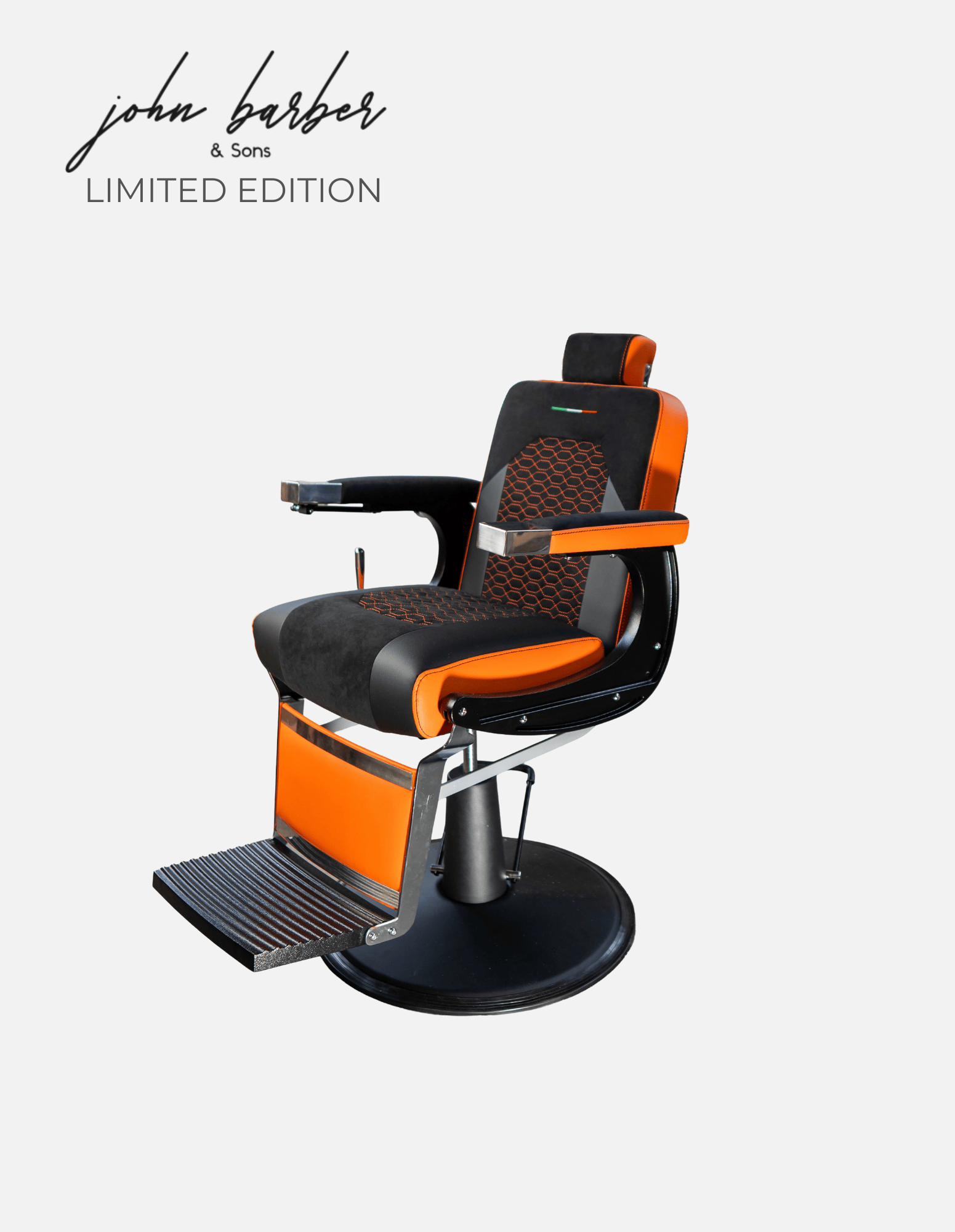 Orange Lambo Limited Edition Barberstuhl – Friseurstuhl für Barbershop.