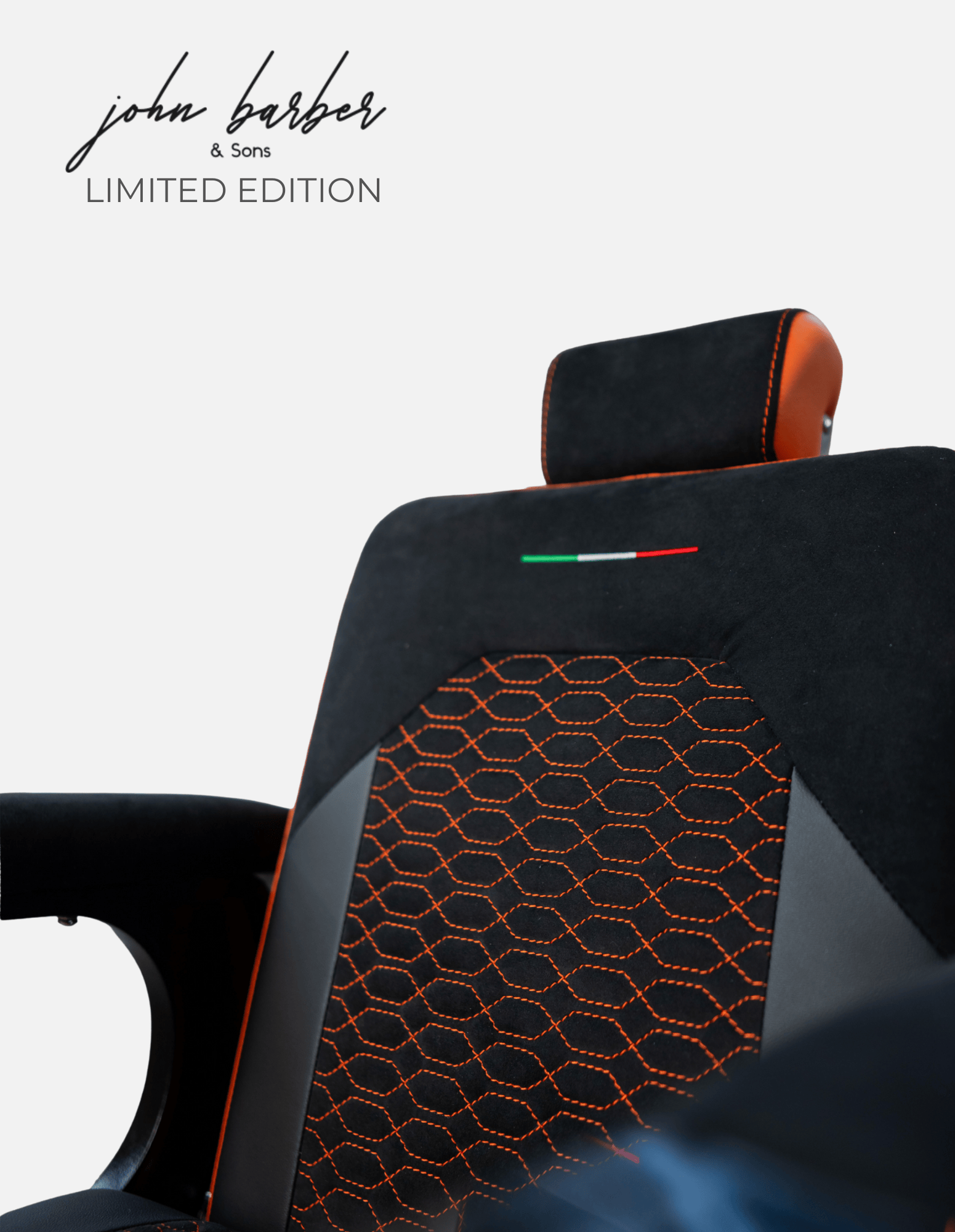Orange Lambo Limited Edition Barberstuhl – Friseurstuhl für Barbershop.