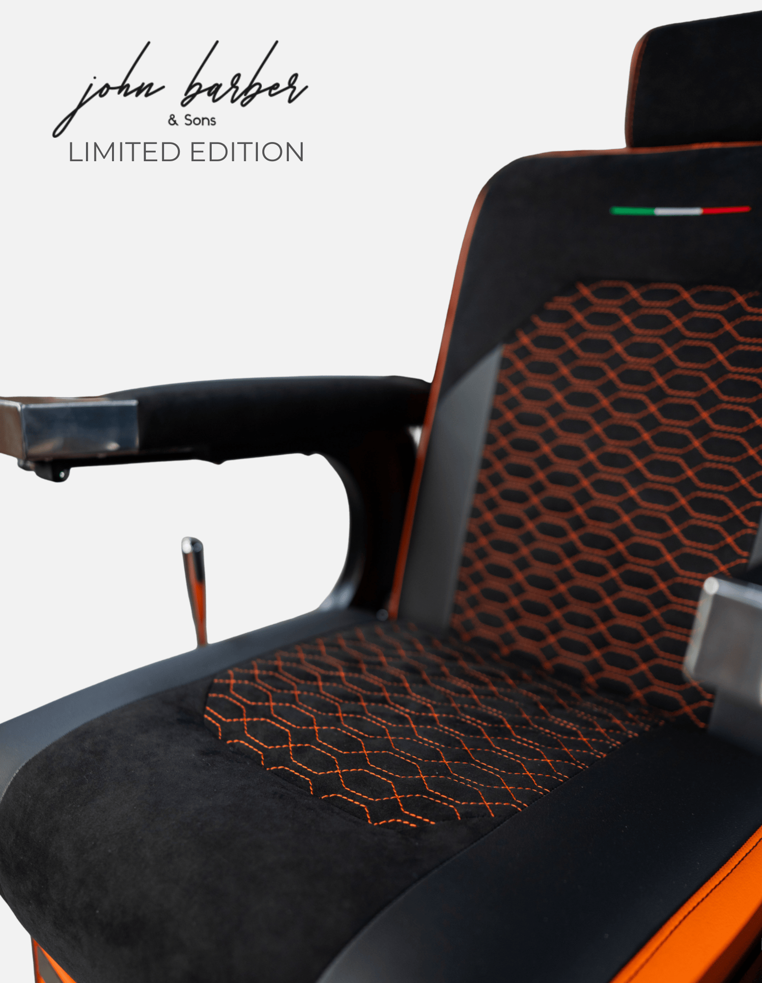 Orange Lambo Limited Edition Barberstuhl – Friseurstuhl für Barbershop.