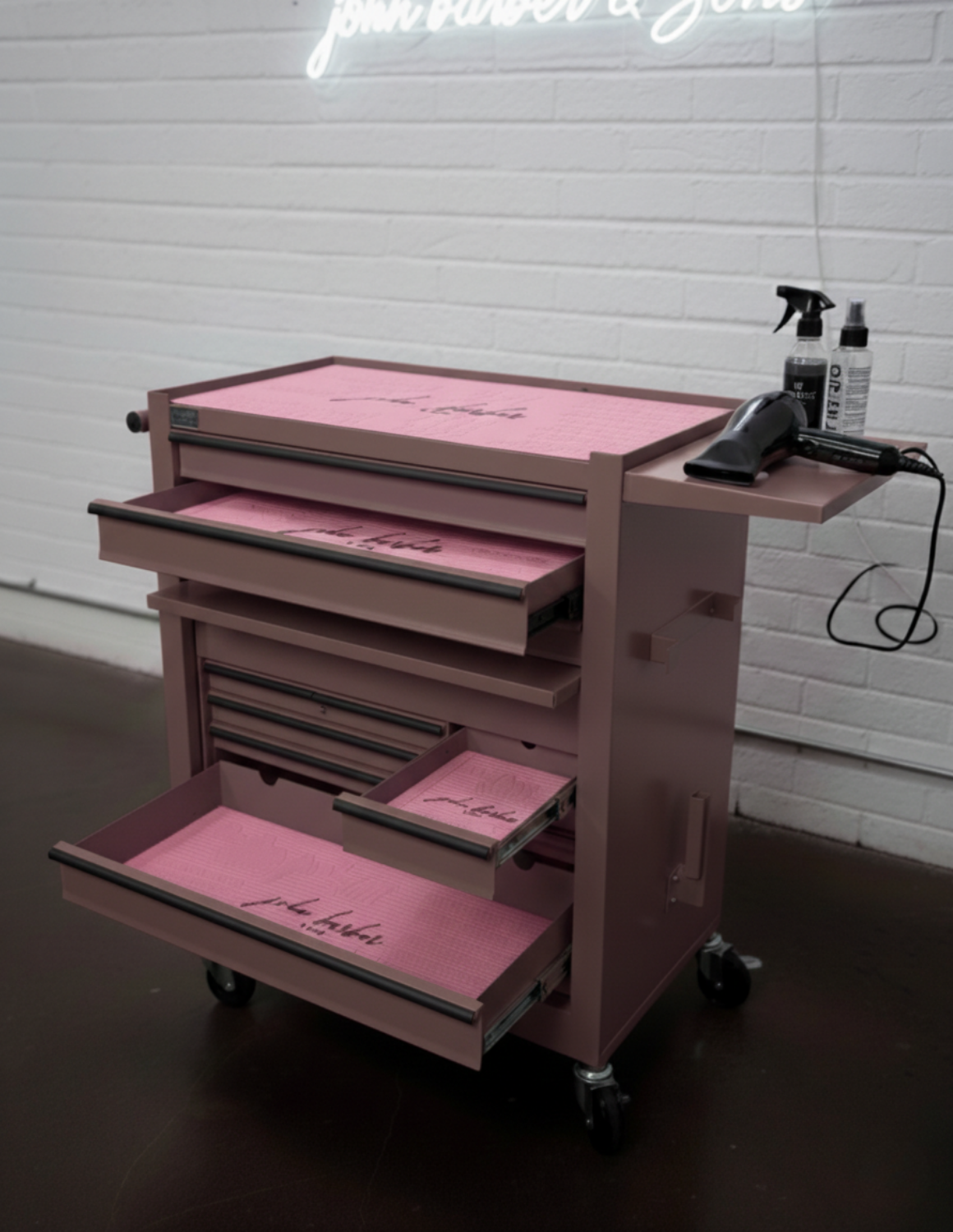 BARBER TROLLEY PRO – Mobiele trolley in verschillende kleuren – UV-desinfectie – Barbiertrolley