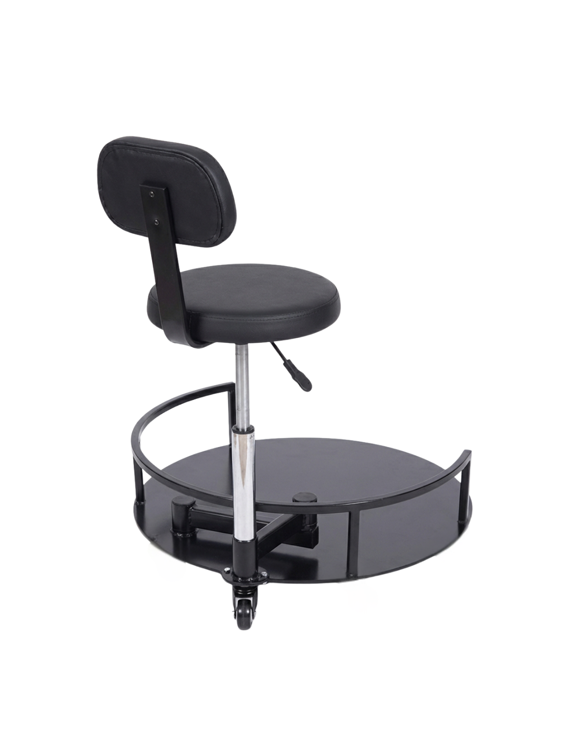 Rotierender Barber- und Friseurhocker 2.0 – höhenverstellbarer, drehbarer Arbeitshocker für Barbershop und Friseursalon mit komfortablem Sitz und stabiler Basis.