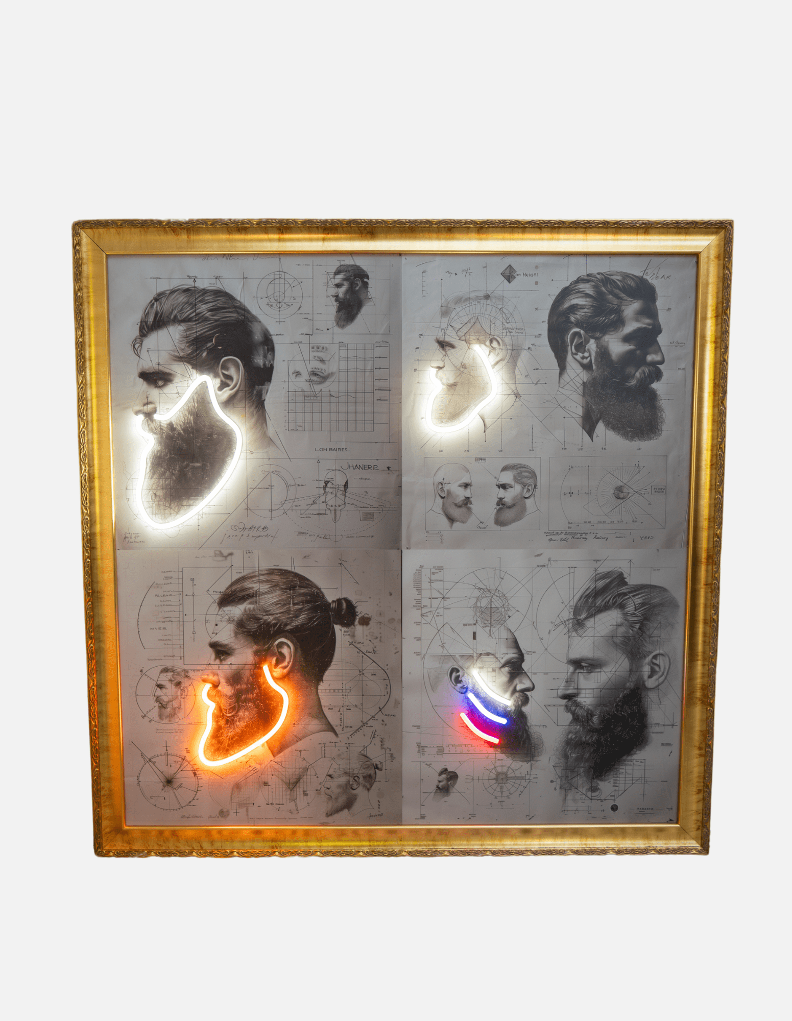 "The Beard Fundamentals" Neonkonstmålning 1/10 100x100cm