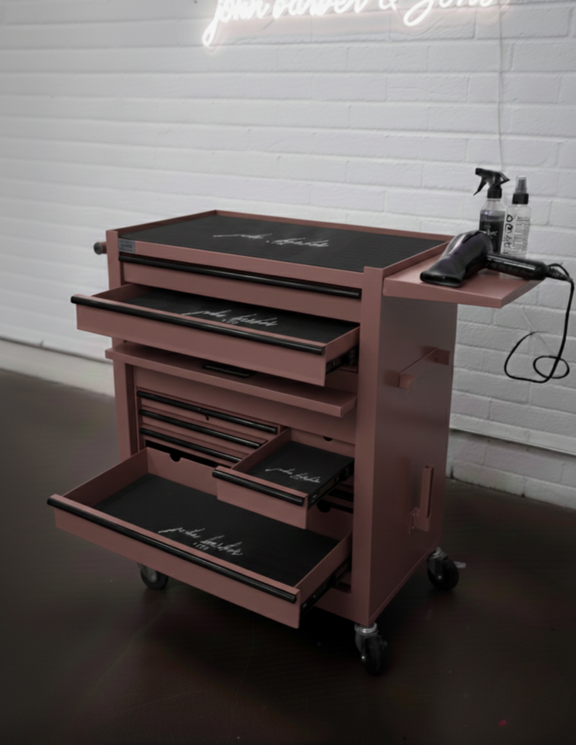 BARBER TROLLEY PRO – Mobiele trolley in verschillende kleuren – UV-desinfectie – Barbiertrolley