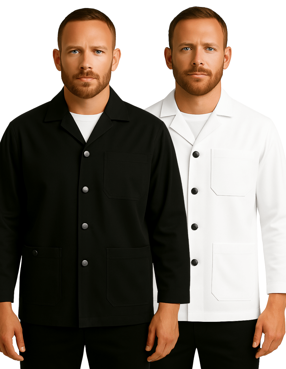 Klasický Barber Plášť / Barber Jacket – Profesionální pracovní oděv pro kadeřníky a barberů