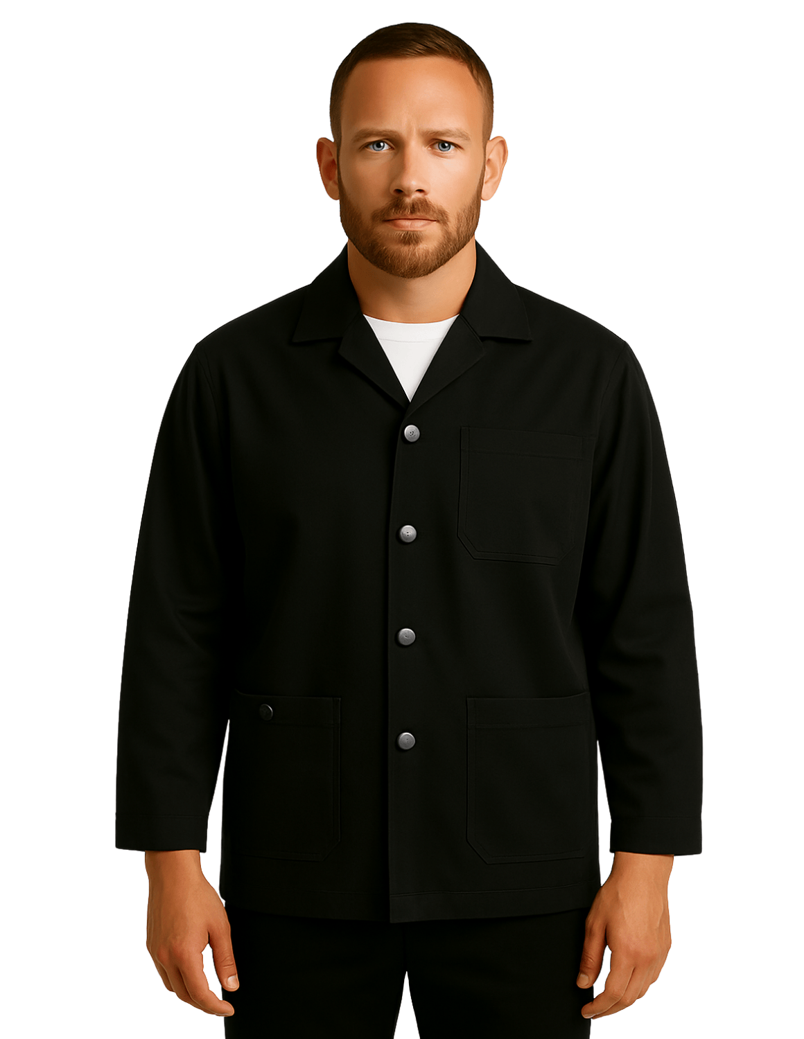 Klasický Barber Plášť / Barber Jacket – Profesionální pracovní oděv pro kadeřníky a barberů