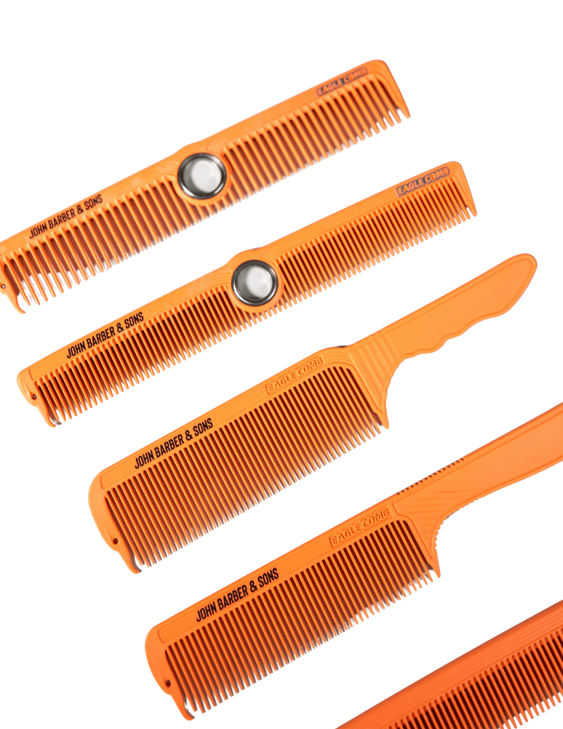 JBS Barber & Friseur Fidget Pro Kamm Set – 6 antistatische und hitzebeständige Friseurkämme für präzises Styling und professionelles Arbeiten im Barbershop, in vier Farben erhältlich.