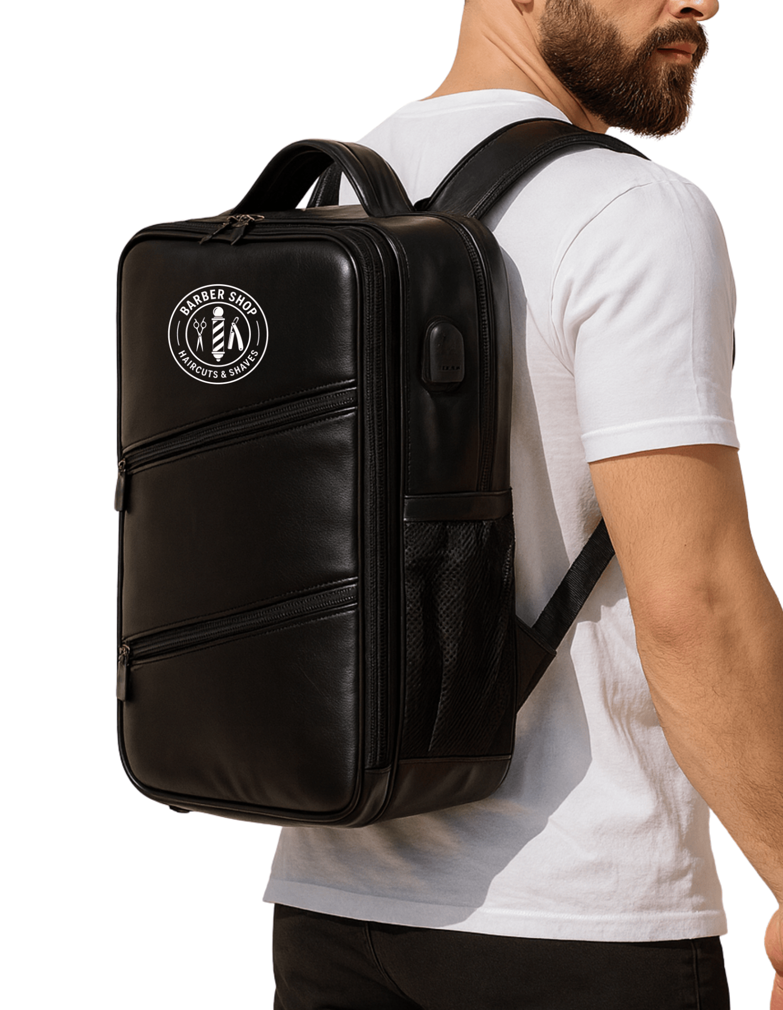 Barber Backpack Rucksack – Barber Werkzeug Tasche und Reise-Organizer mit individuellem Logo.