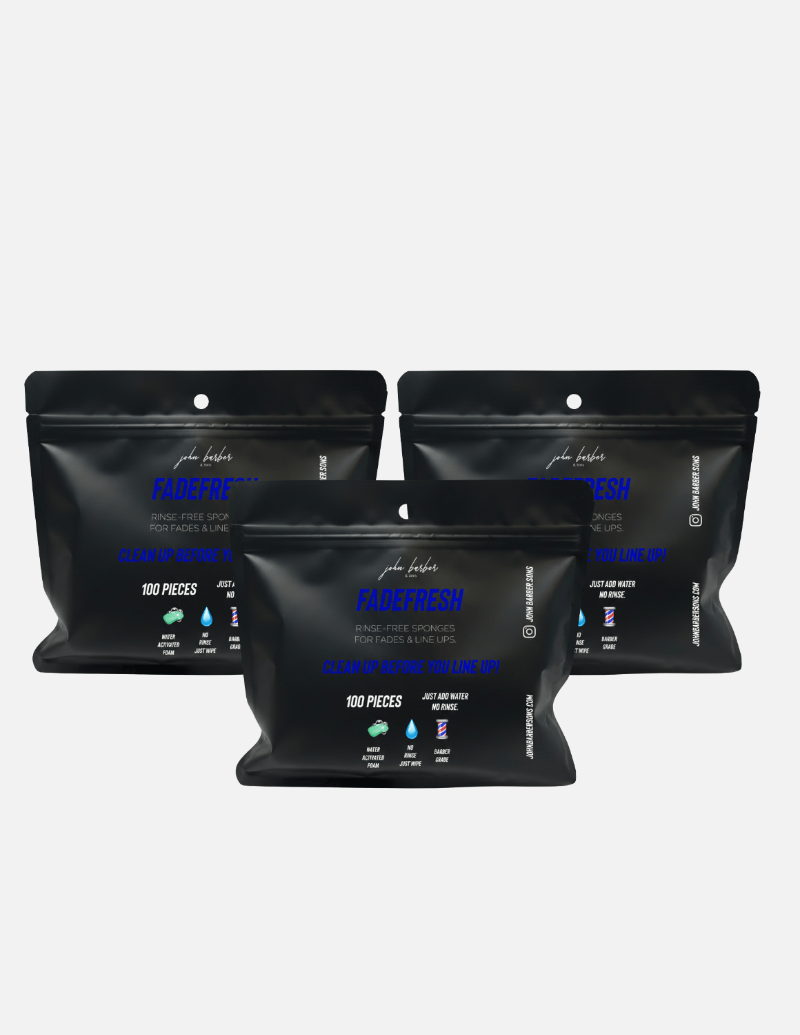 FadeFresh Barber Fade & Line Up Shampoo-Tücher – 100 Stück pro Packung, praktische Reinigungstücher für Haarlinie und Fade-Bereich, ohne Nachspülen oder Auswaschen.