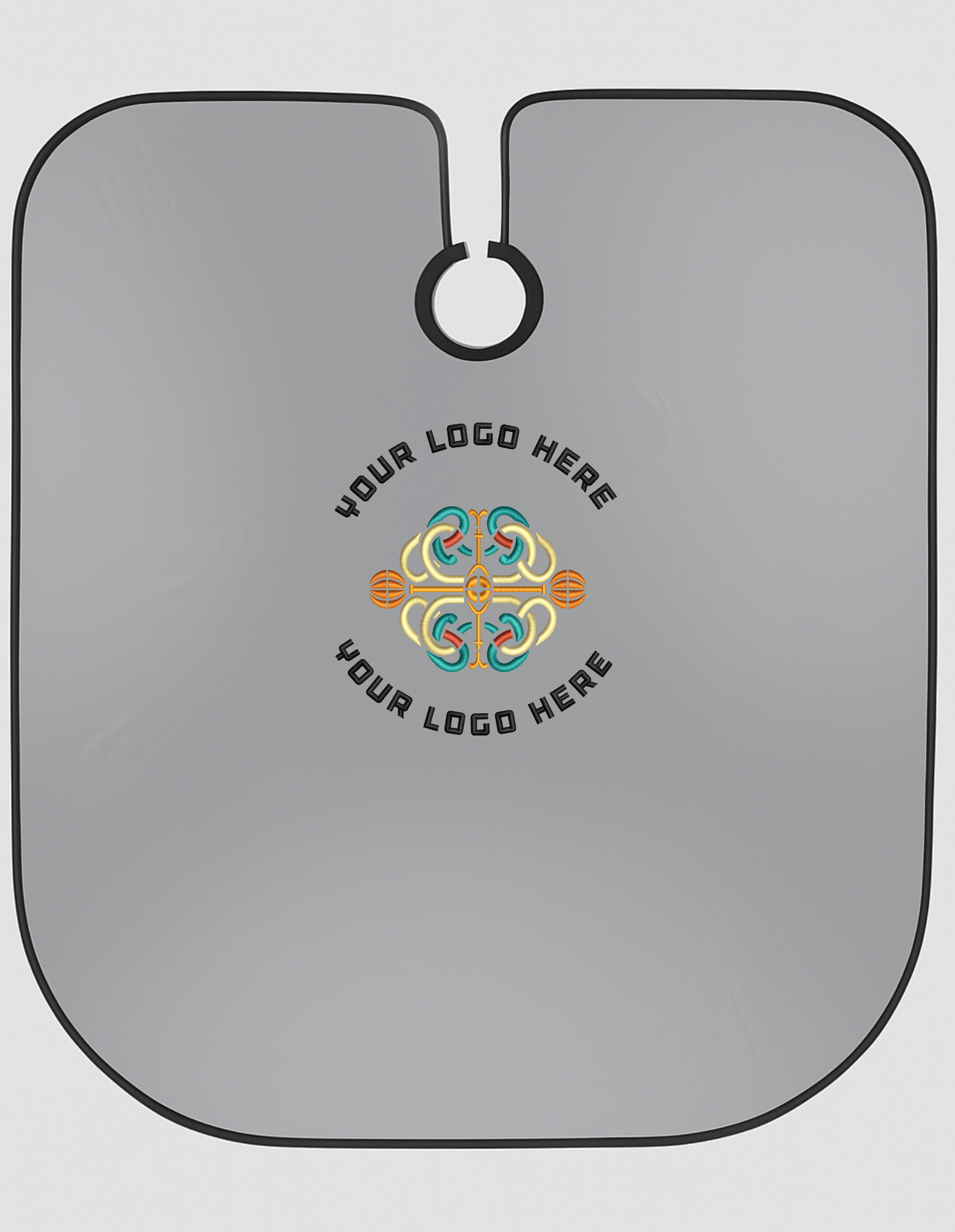 Light gray premium cape with high-quality finish, sleek design, available with or without logo.