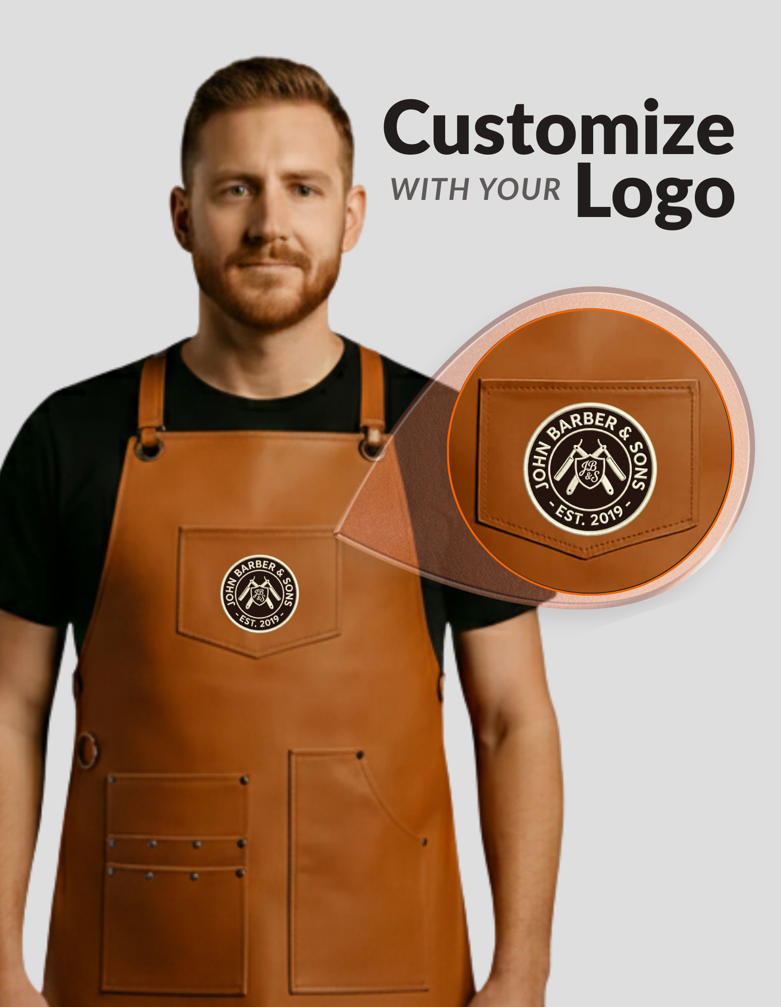 Prava kožna brijačka pregača