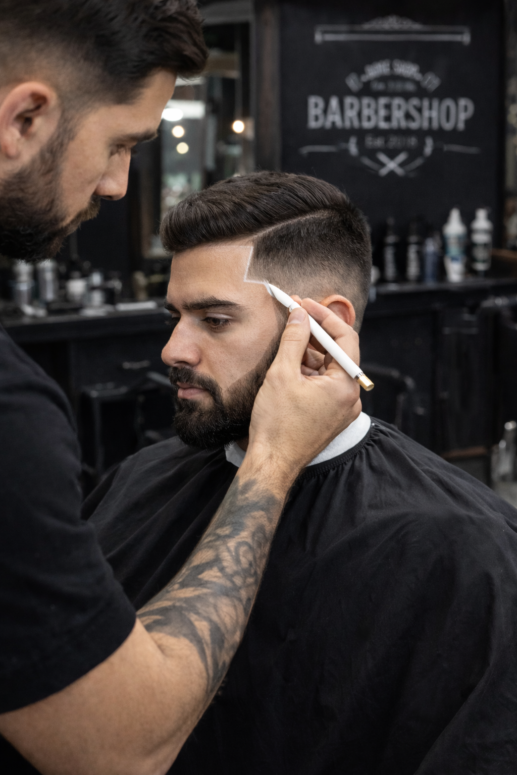 Set Barber Magic Pencil – crayon pour ligne de cheveux et contours en 4 teintes de peau avec taille-crayon intégré pour des lignes précises