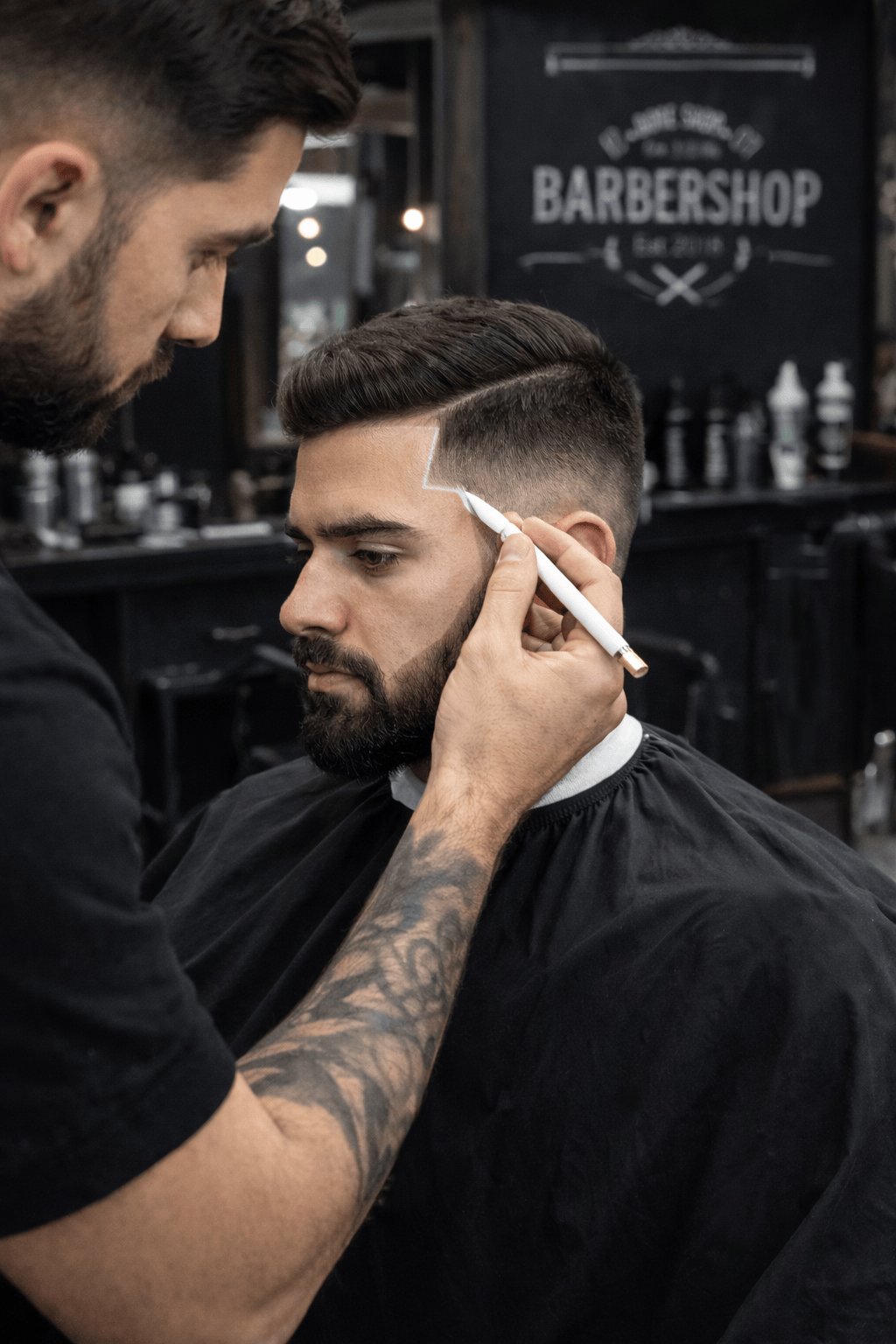 Barber Magic Pencil Set – Hairline & Outline Pencil in 4 skin tones with built-in sharpener for precise lines