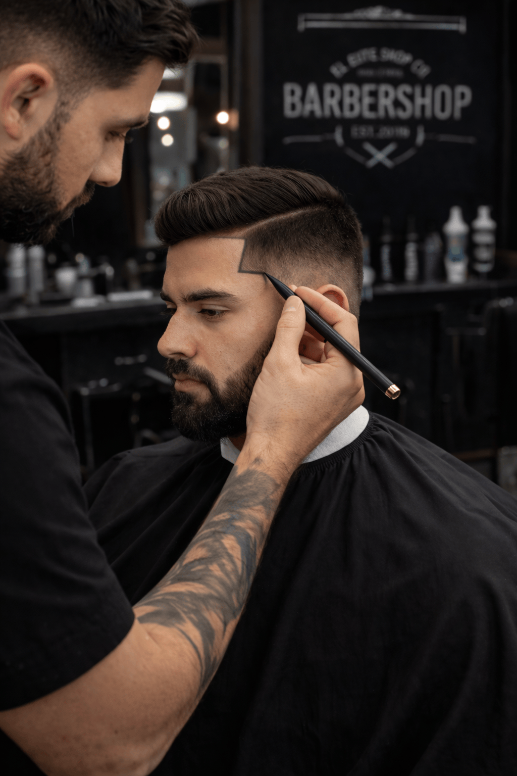 Barber Magic Pencil Set – Hairline & Outline Pencil in 4 skin tones with built-in sharpener for precise lines