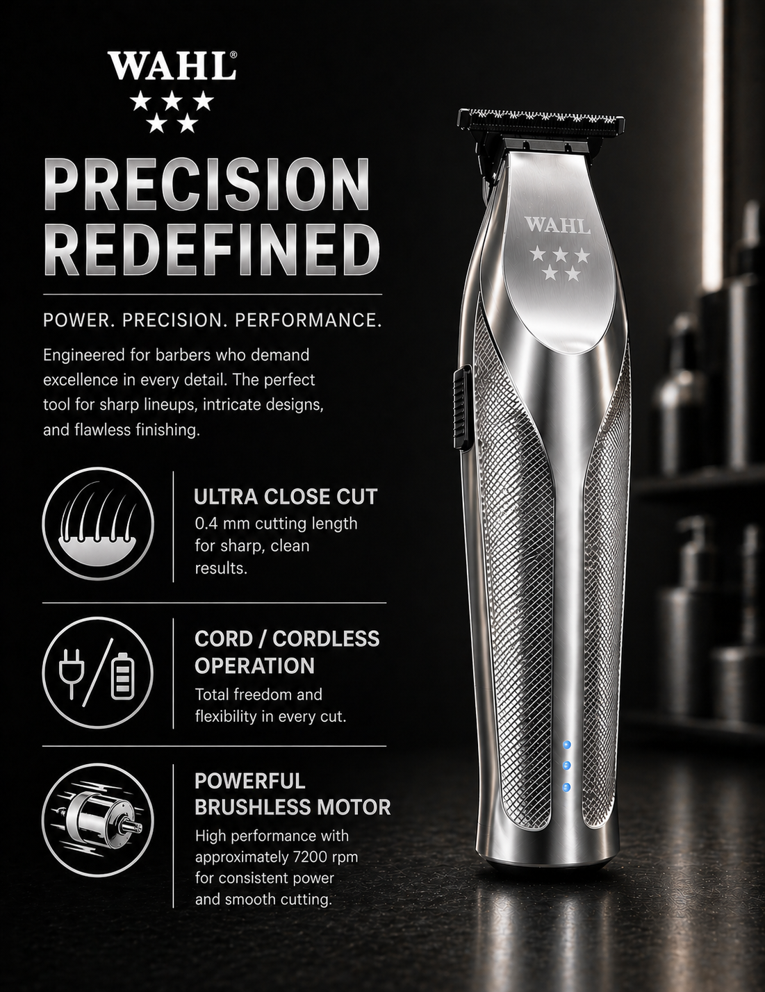 WAHL Hi-Viz Cordless Clipper Kabelloser professioneller Haarschneider