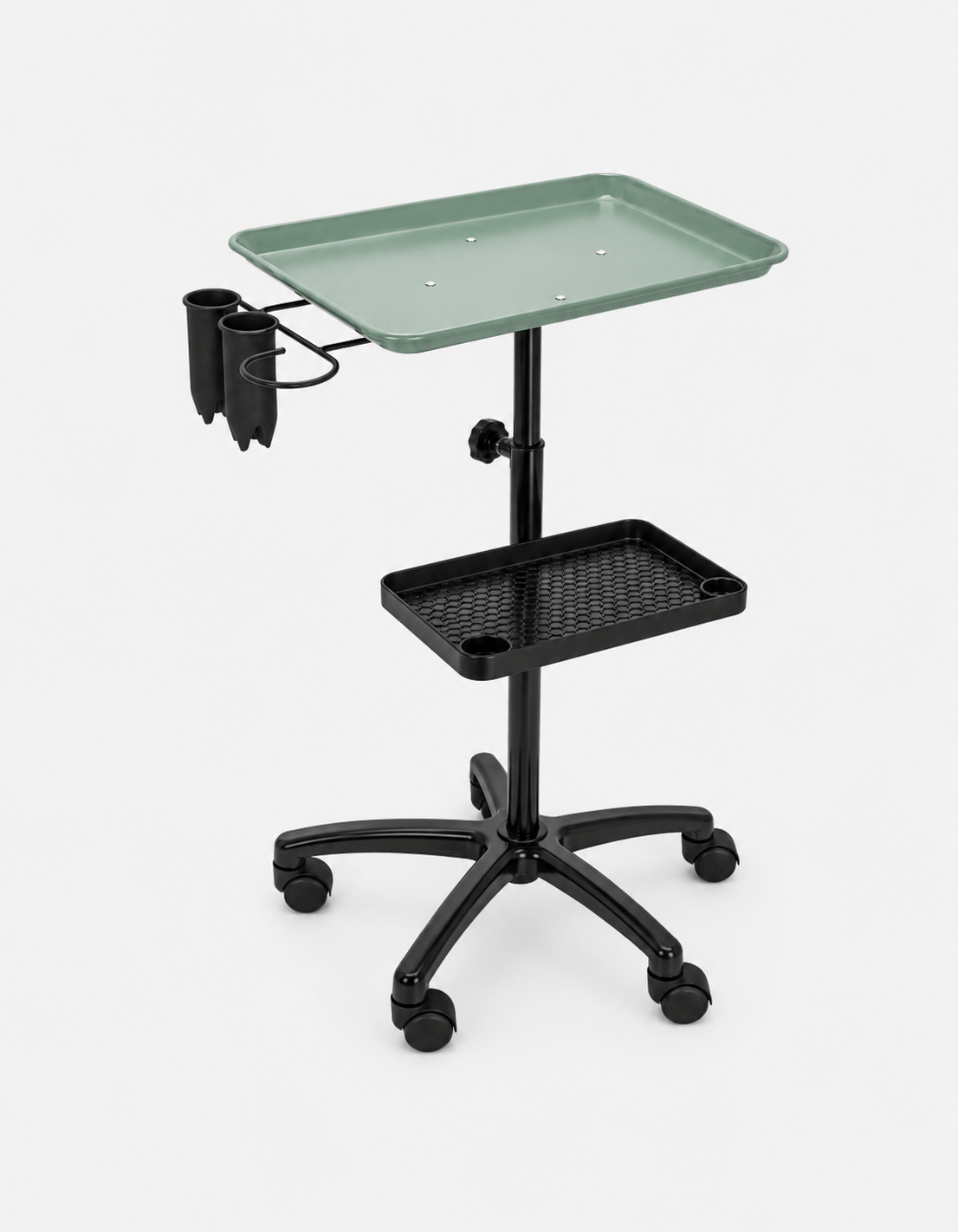 Salon & Barber Tray Trolley with One or Two Tiers, Height Adjustable 67–105 cm