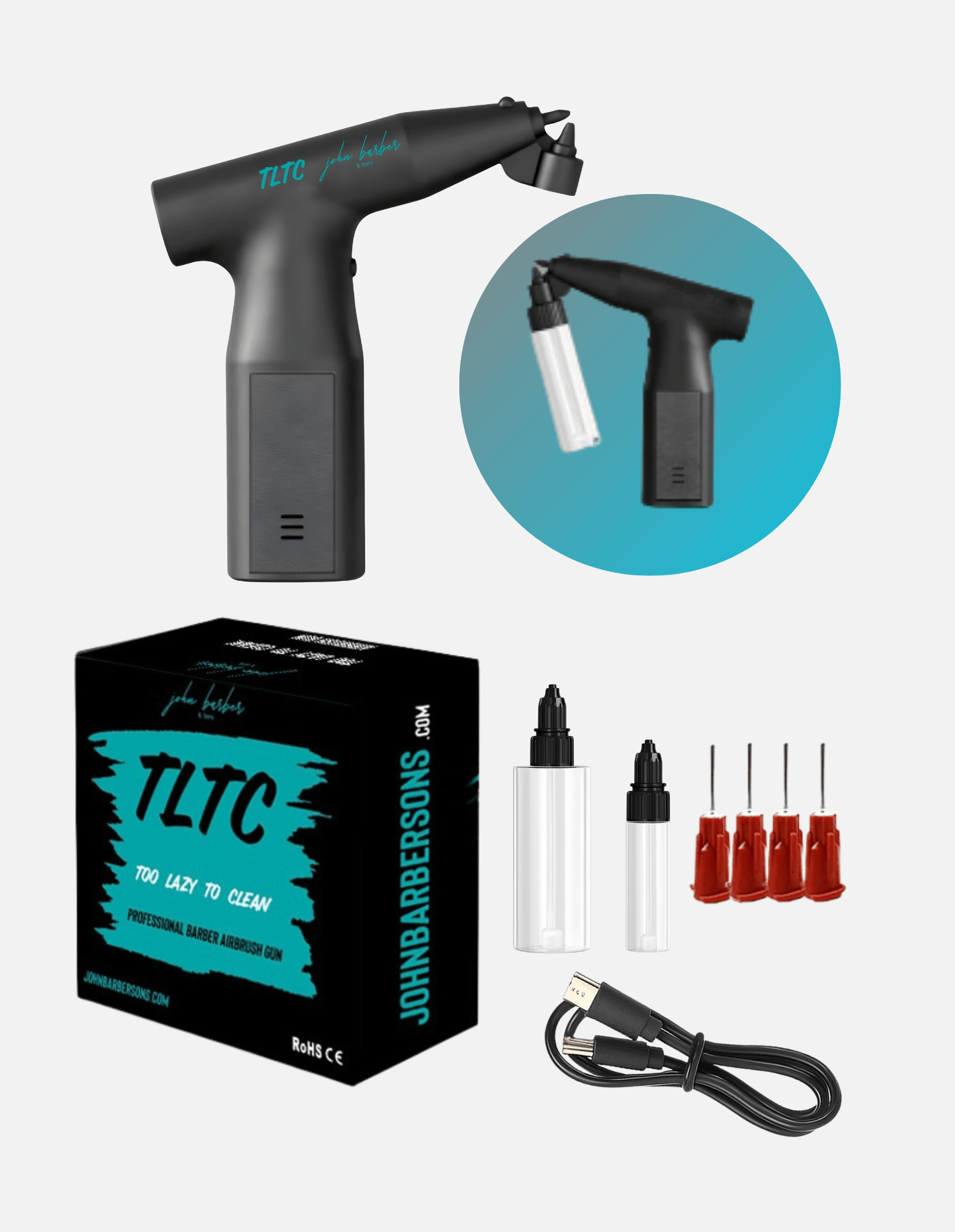 TLTC 1.0 Barber Airbrush Pistole – Line-Up Spray Gun kein Verstopfen.