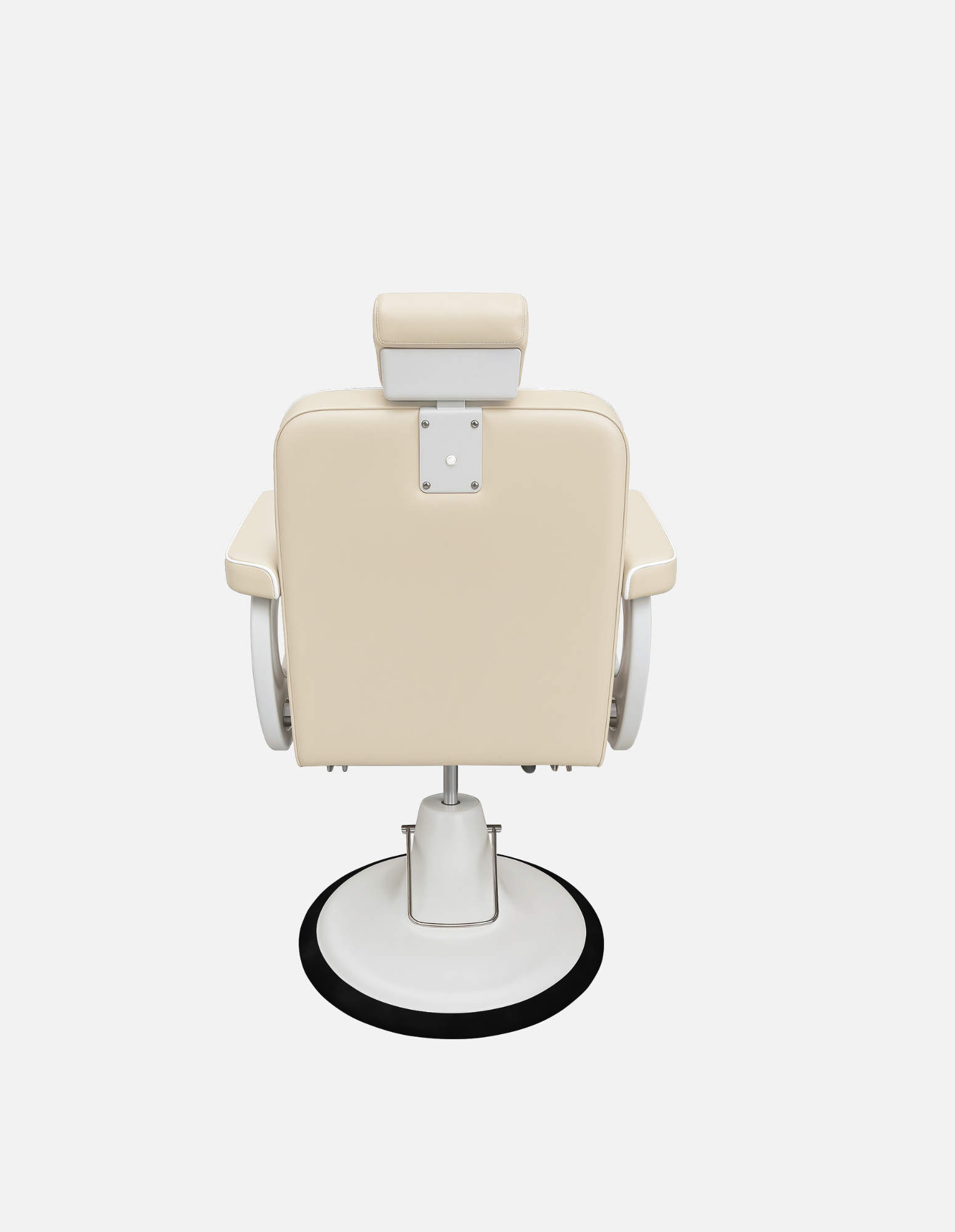 Barberstuhl New School Creme Weißes Gestell