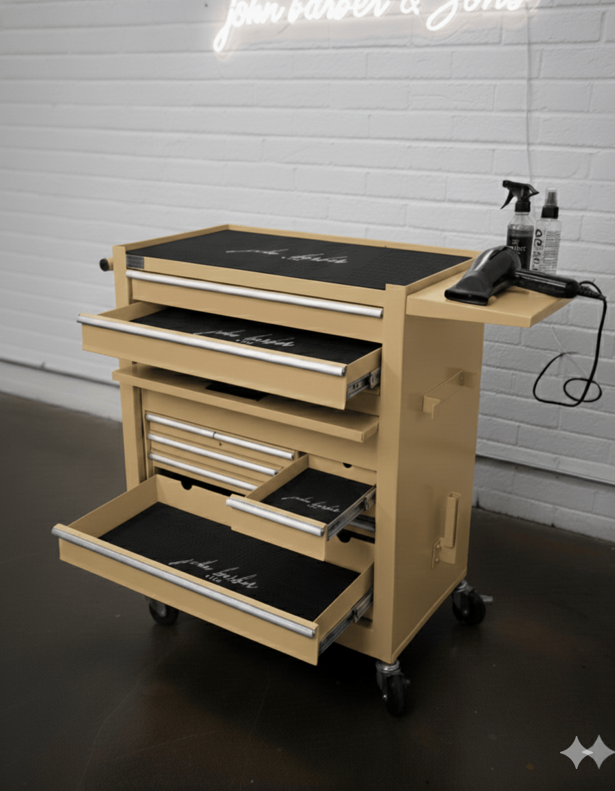 BARBER TROLLEY PRO ROLLWAGEN N VERSCHIEDENEN FARBEN – UV-STERILISATION Friseurwagen