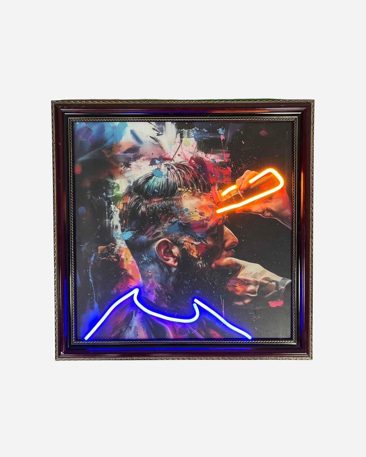 قطع ملونة - الحلاقة هي فن 1 / 50 لوحة فنية نيون