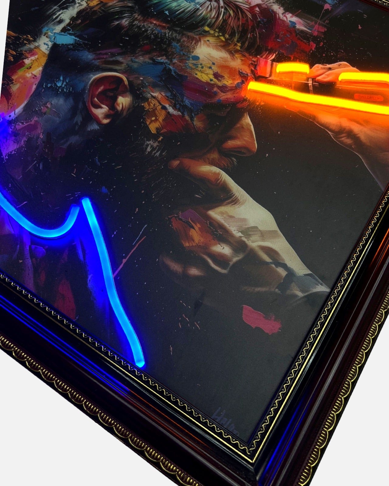 قطع ملونة - الحلاقة هي فن 1 / 50 لوحة فنية نيون