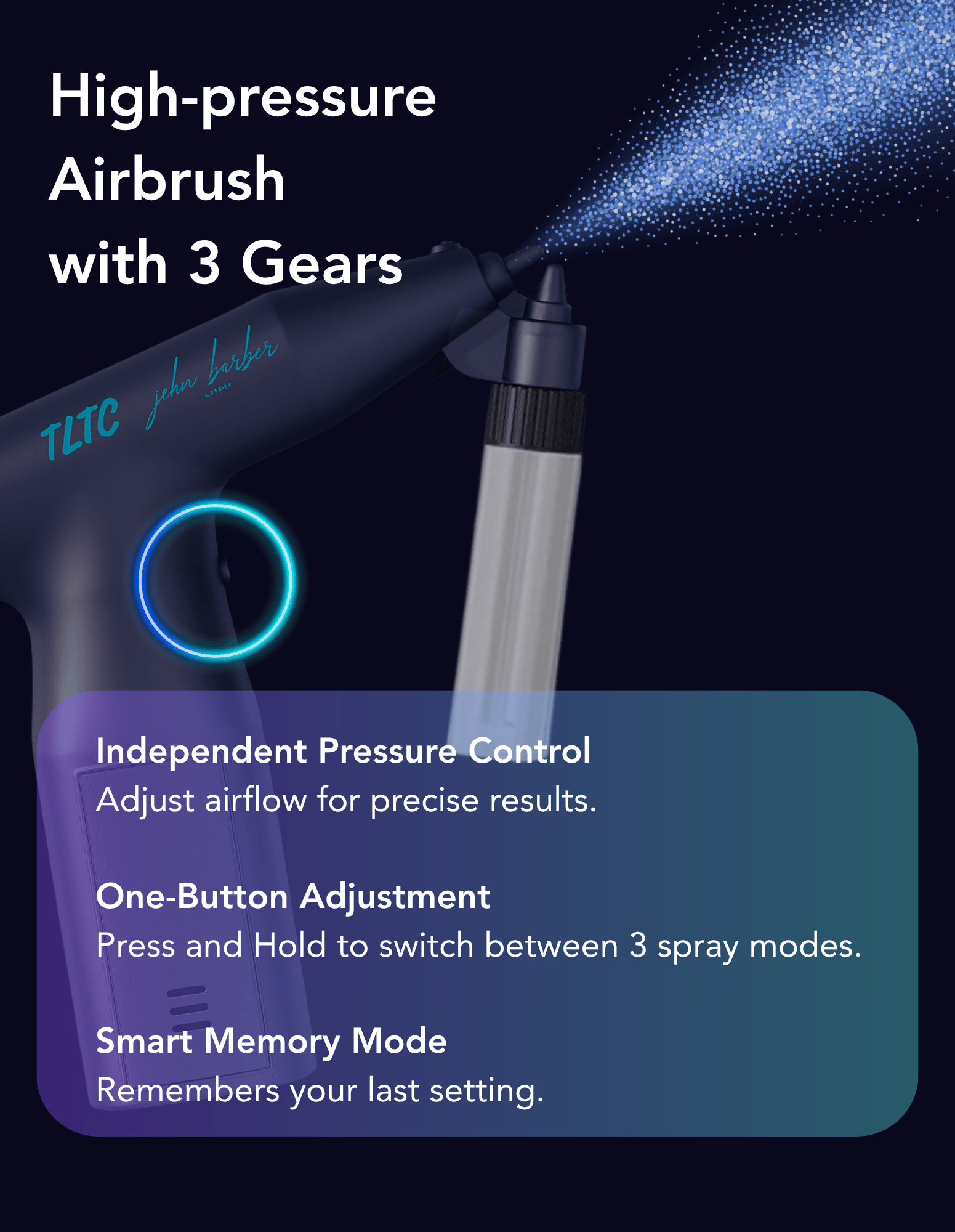 TLTC 1.0 Barber Airbrush Pistole – Line-Up Spray Gun kein Verstopfen.
