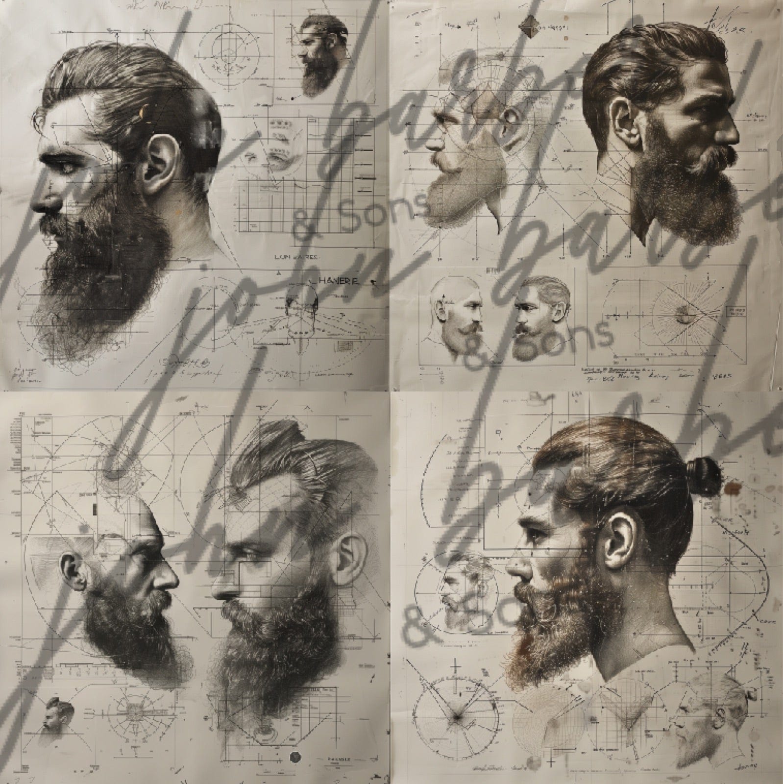 "The Beard Fundamentals" Neonkonstmålning 1/10 100x100cm