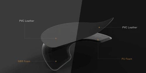 Anti-vermoeidheidsvloermat halve cirkel in Maya wit-grijs marmerdesign voor salons, studio's & kapperszaken