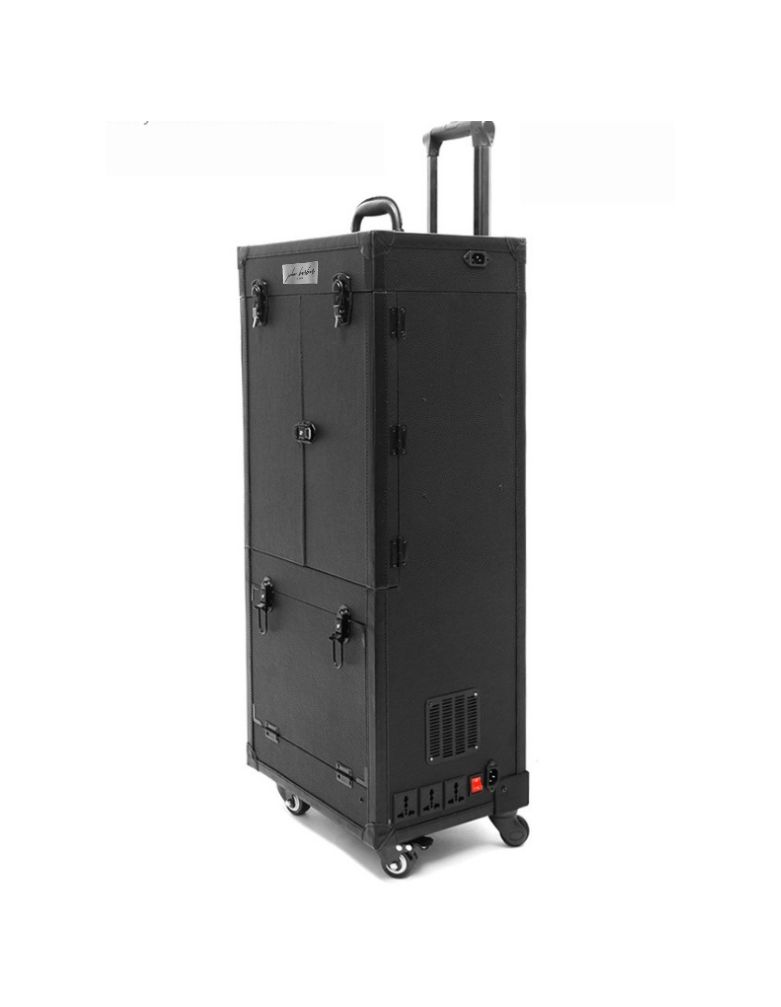 Mobiler Barber Trolley mit LED-Spiegel – Friseur Rollwagen mit Powerstation.