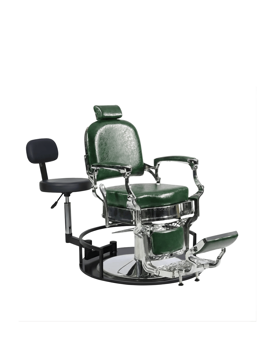 Rotierender Barber- und Friseurhocker 2.0 – höhenverstellbarer, drehbarer Arbeitshocker für Barbershop und Friseursalon mit komfortablem Sitz und stabiler Basis.