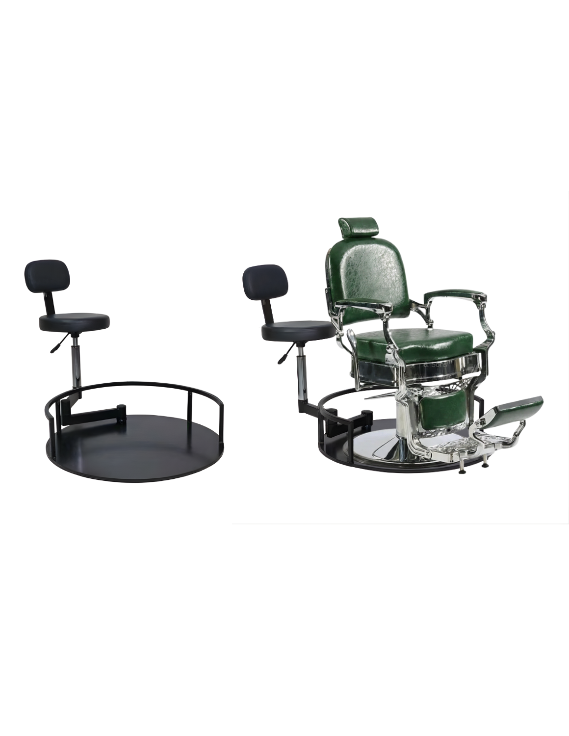 Rotierender Barber- und Friseurhocker 2.0 – höhenverstellbarer, drehbarer Arbeitshocker für Barbershop und Friseursalon mit komfortablem Sitz und stabiler Basis.