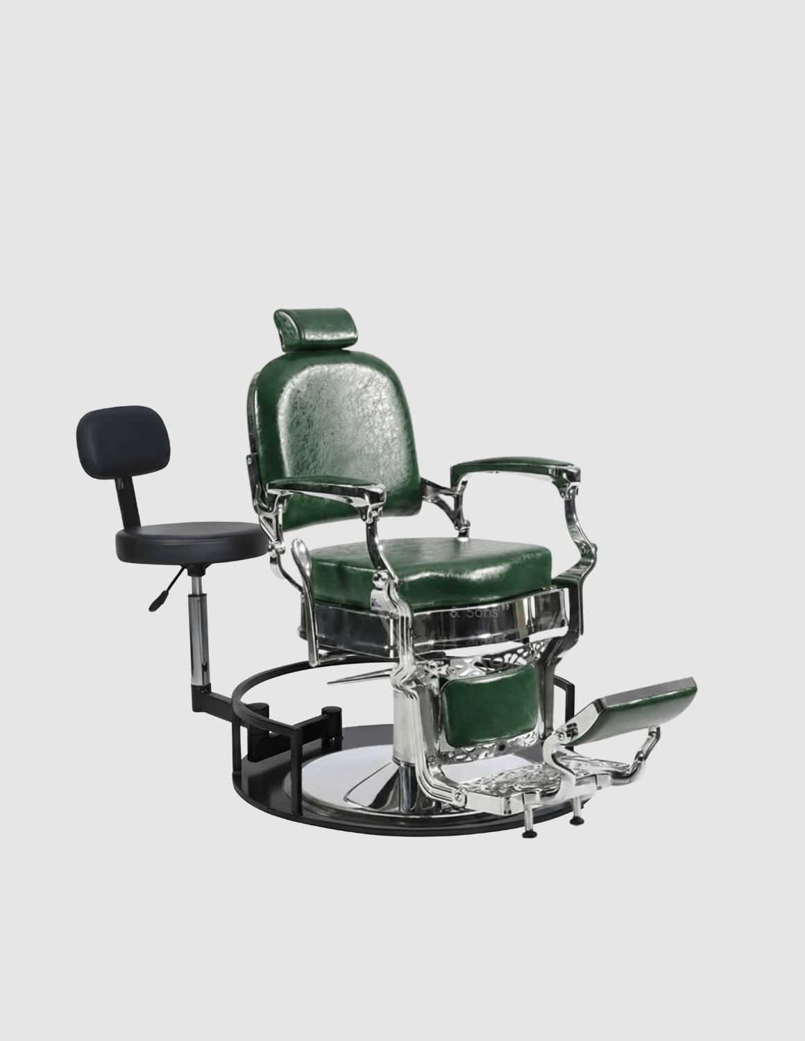 Rotierender Barber- und Friseurhocker 2.0 – höhenverstellbarer, drehbarer Arbeitshocker für Barbershop und Friseursalon mit komfortablem Sitz und stabiler Basis.