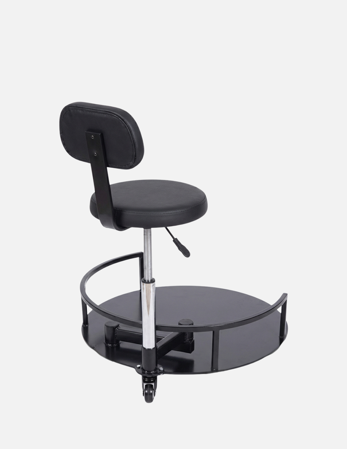 Rotierender Barber- und Friseurhocker 2.0 – höhenverstellbarer, drehbarer Arbeitshocker für Barbershop und Friseursalon mit komfortablem Sitz und stabiler Basis.