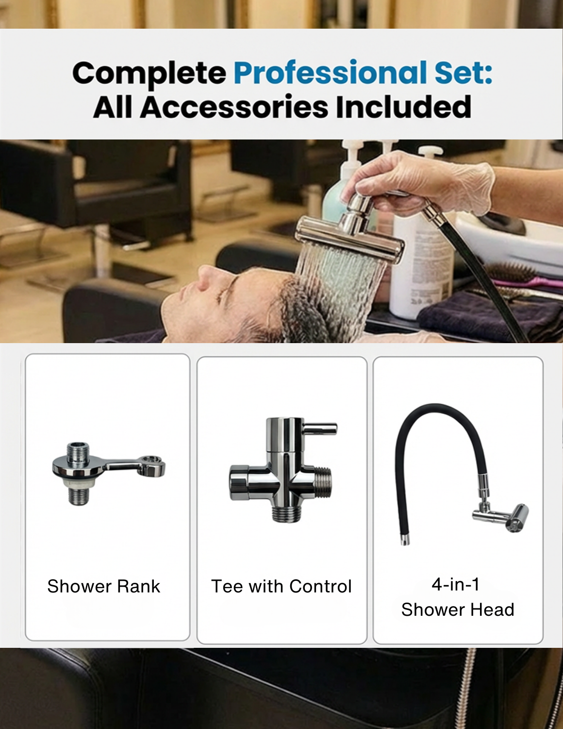 Universal 4-in-1 head spa conversion fixture for salon and hair wash stations