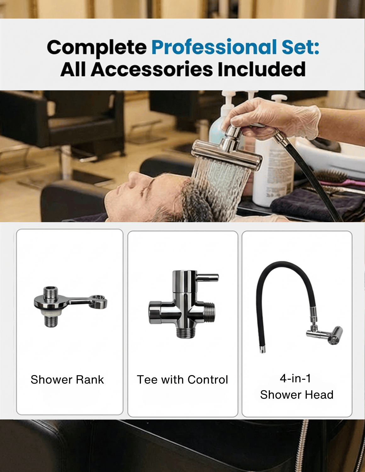 Universal 4-in-1 head spa conversion fixture for salon and hair wash stations